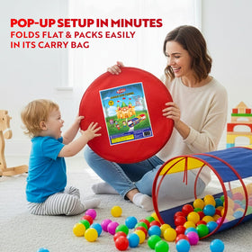 Playz family fun tunnel setup promotes shared play and creative pretend games.