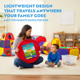 Playz carry case keeps the entire set neatly stored when not in use.
