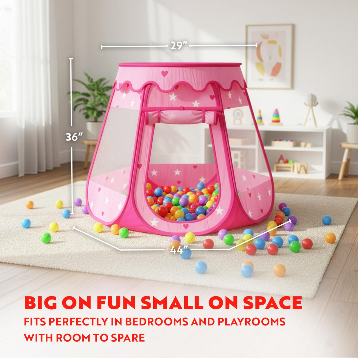 Playz Glow-in-the-Dark Stars design enhances magical nighttime play