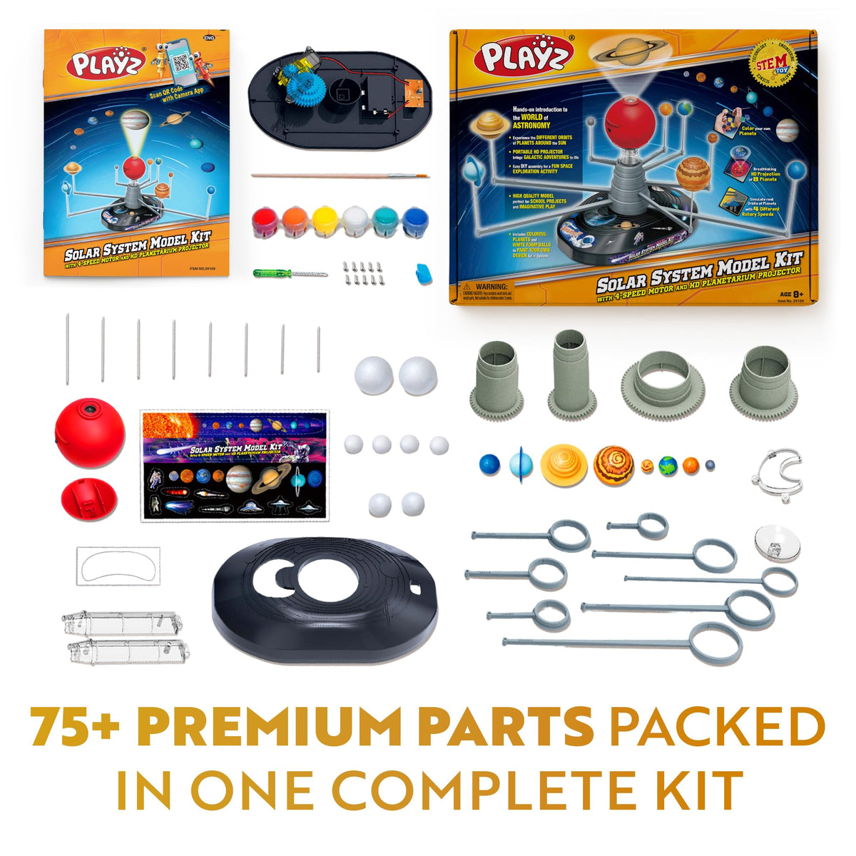 Painted planets and foam balls from Playz create colorful classroom science displays.