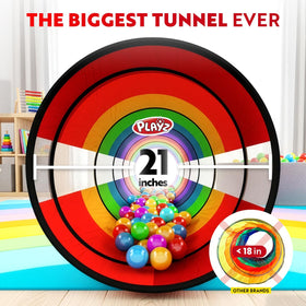 Playz pop-up baby crawl tube unfolds instantly for quick setup during indoor or outdoor play