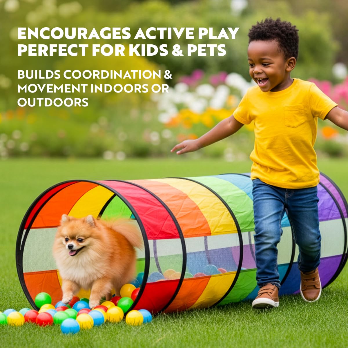 Playz sensory ball-pit-ready tunnel enhances imaginative play and coordinated movement