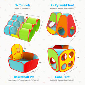 Playz tunnel playhouse setup demonstrates versatile maze for imagination.
