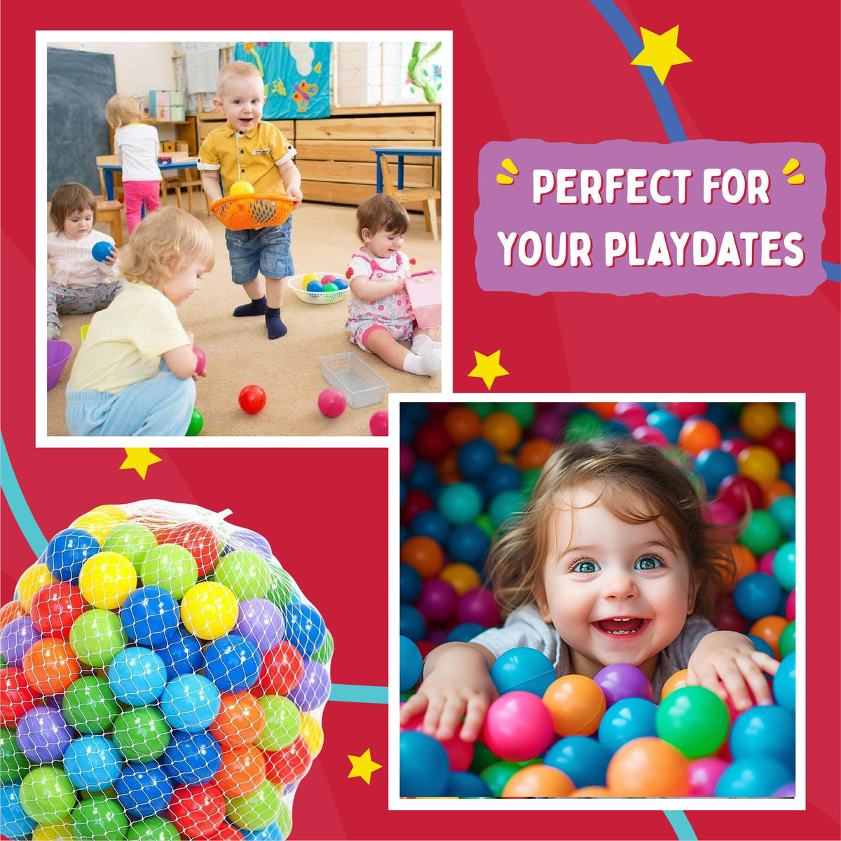 Playz wash-and-go balls can be machine cleaned for quick refresh
