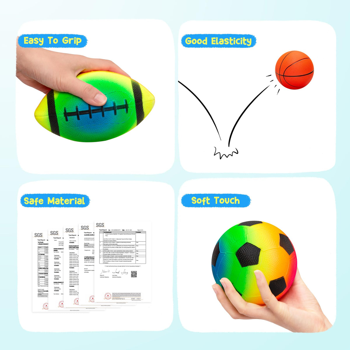 PlayZap 5-inch balls sized for small hands and easy grip for toddlers