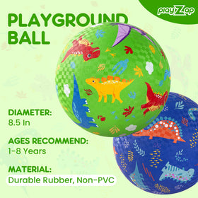 PlayZap 8-5 inch dinosaur ball with textured surface for grip during play.