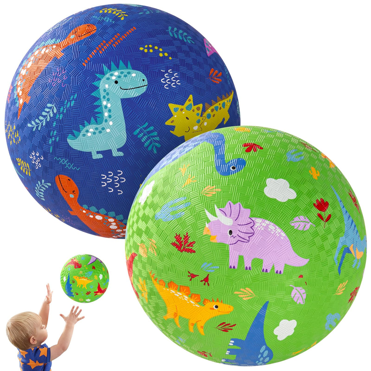 PlayZap dinosaur ball 2-pack for toddlers in bright colors and playful design.