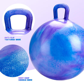 Close-up of PlayZap's sturdy handle showing secure grip for small hands.