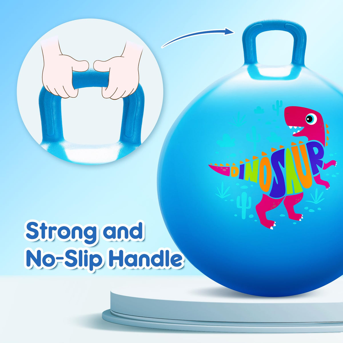 PlayZap hopper ball uses thick, durable material for lasting fun.