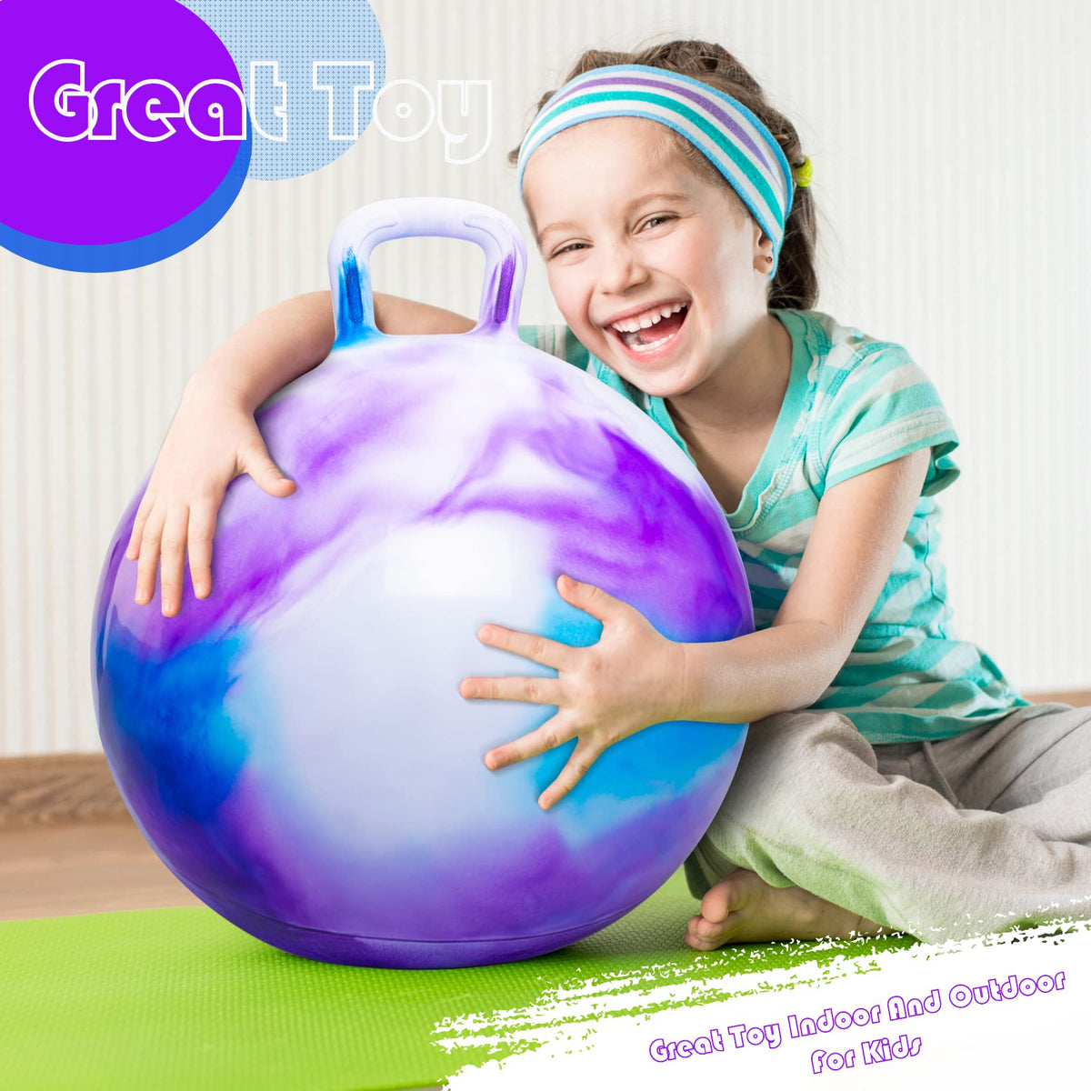 PlayZap hopper ball indoor outdoor toy for kids age 3 and up.