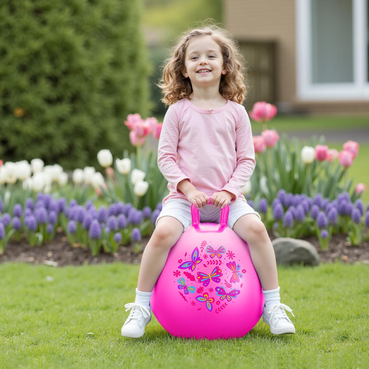 PlayZap Hopper Ball thickened PVC construction supports lively play sessions.