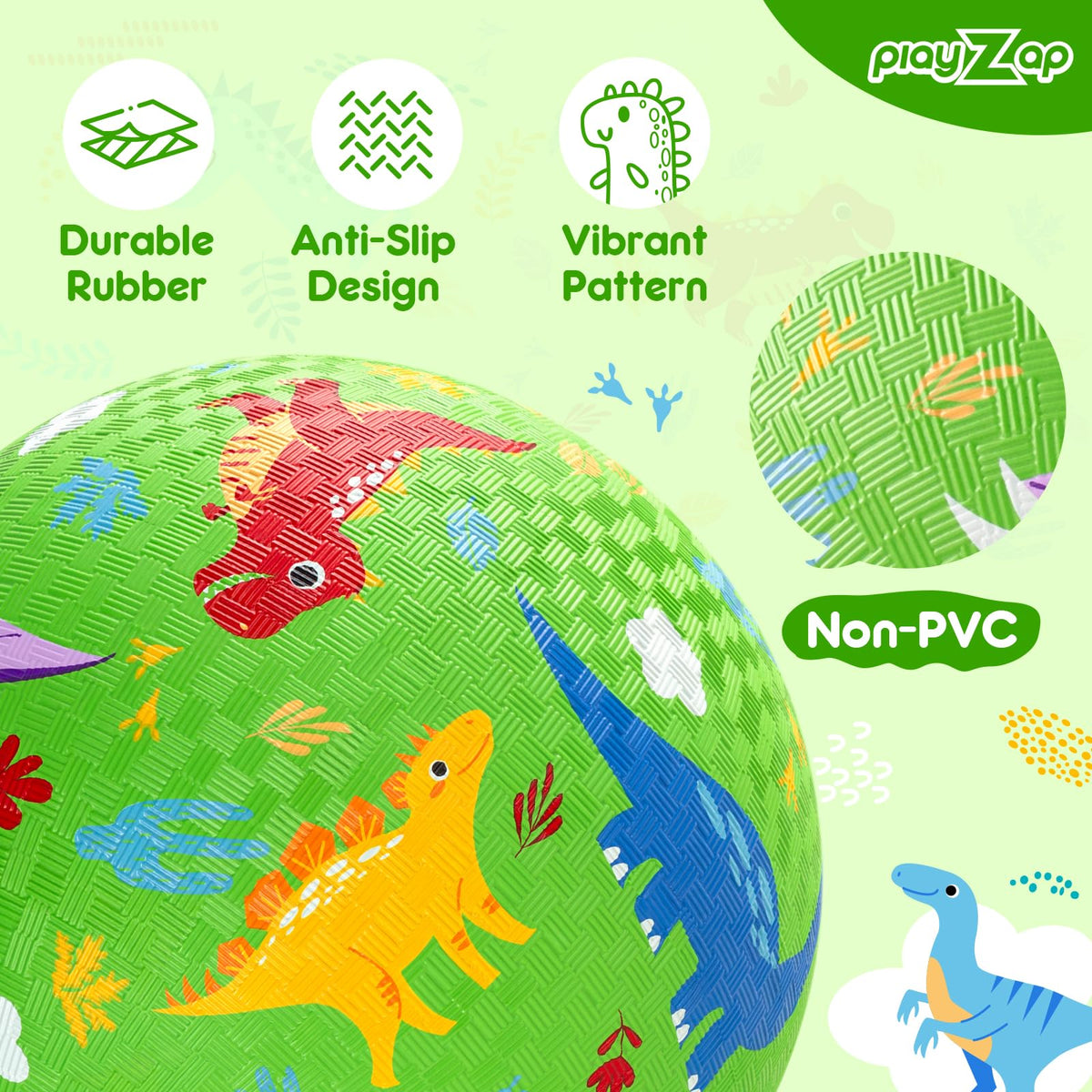 PlayZap rubber ball that is safe and durable for energetic kids.