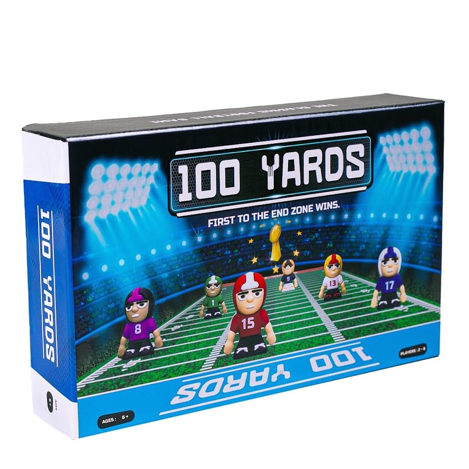 Plearn Pieces 100 Yards game box ready for quick family sessions.