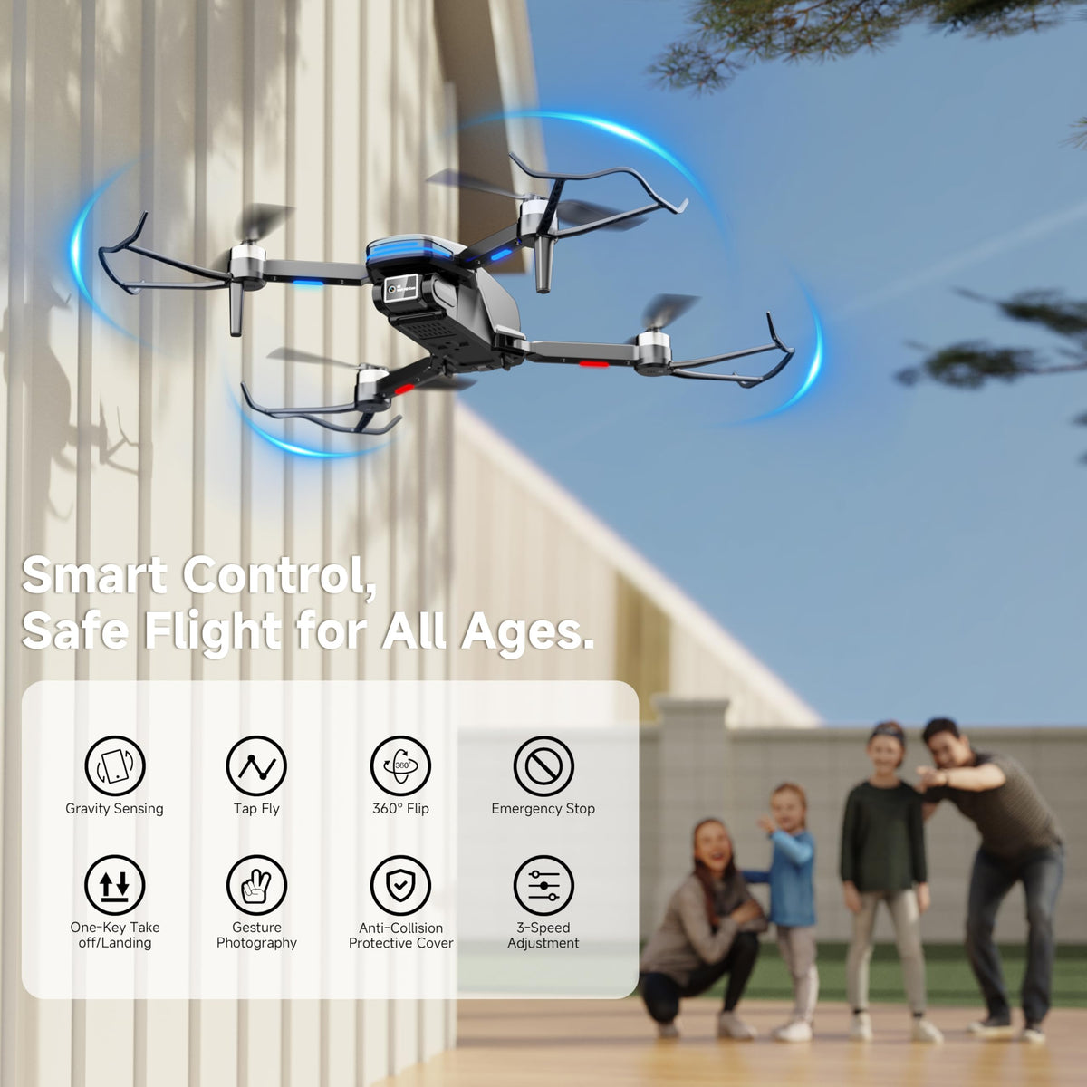 PLEGBLE anti-lost alarm helps locate the drone after flight.