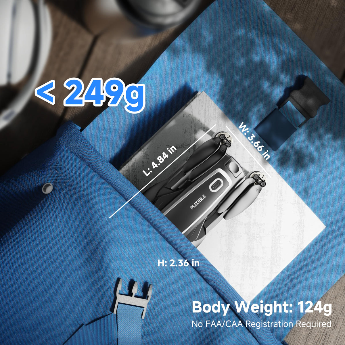 PLEGBLE PL515 foldable design for compact travel and quick setup.