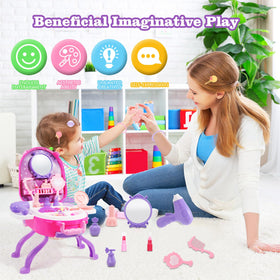 Plintone rolling luggage with accessories supports on-the-go princess play.