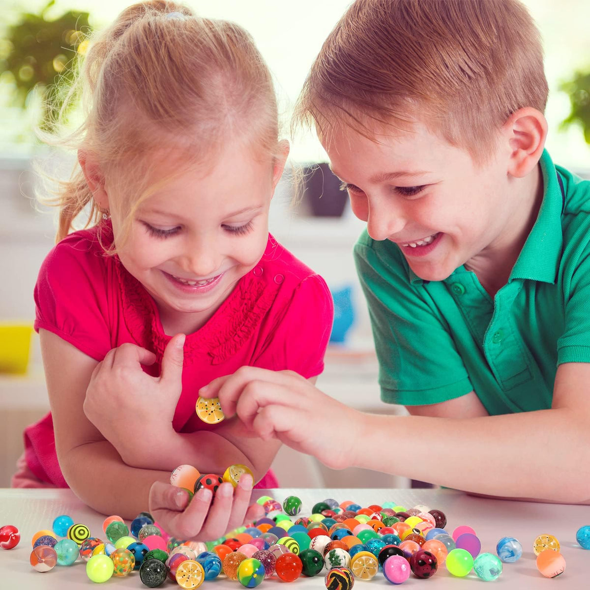 Pllieay bouncy balls pile illustrating variety and color options for kids