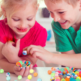Pllieay durable rubber bouncy balls with bright color for playtime.