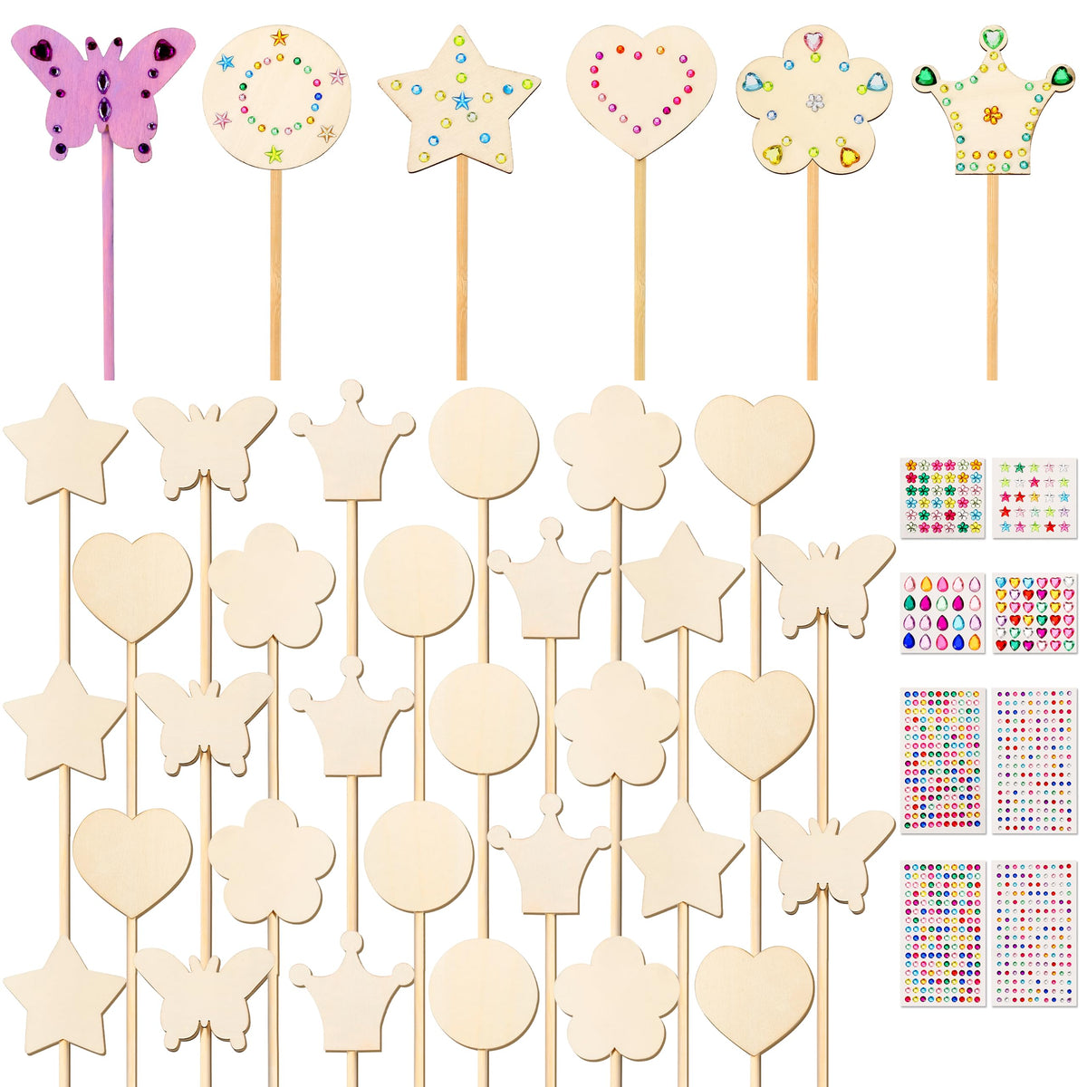 Pllieay fairy wand kit unfinished wood for creative crafting and imaginative play.