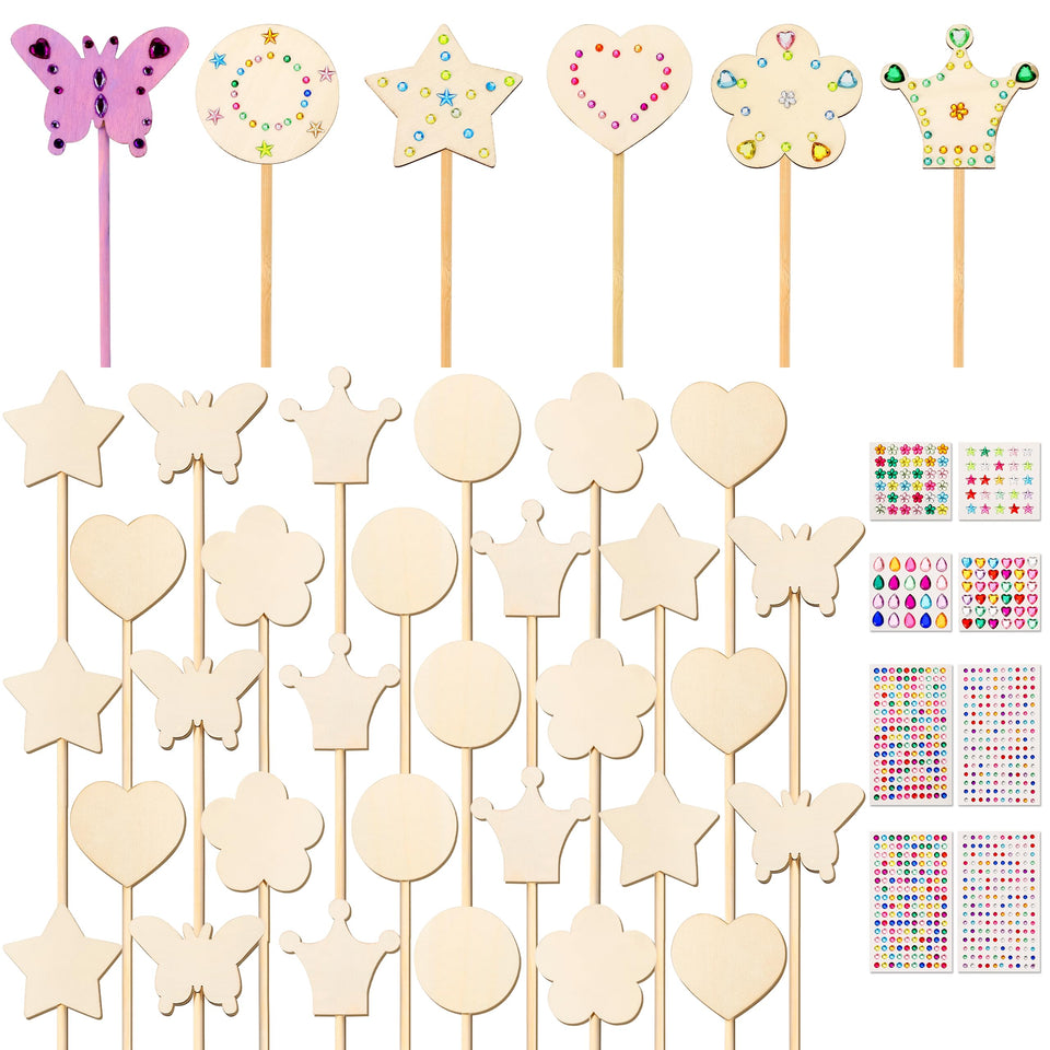 Pllieay fairy wand kit unfinished wood for creative crafting and imaginative play.