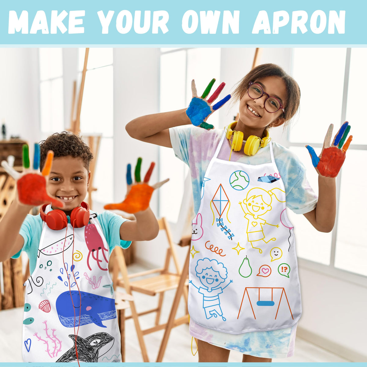 Pllieay birthday gift idea sparks creativity in kids with DIY apron set.