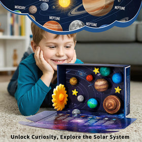 Pllieay painted foam planets show vibrant colors for hands-on learning.
