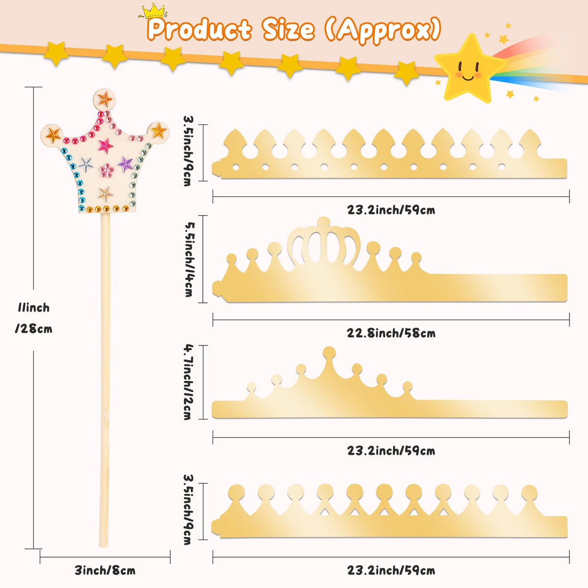 Pllieay Princess Fairy Wands Kit diamond stickers sparkly accents for crowns