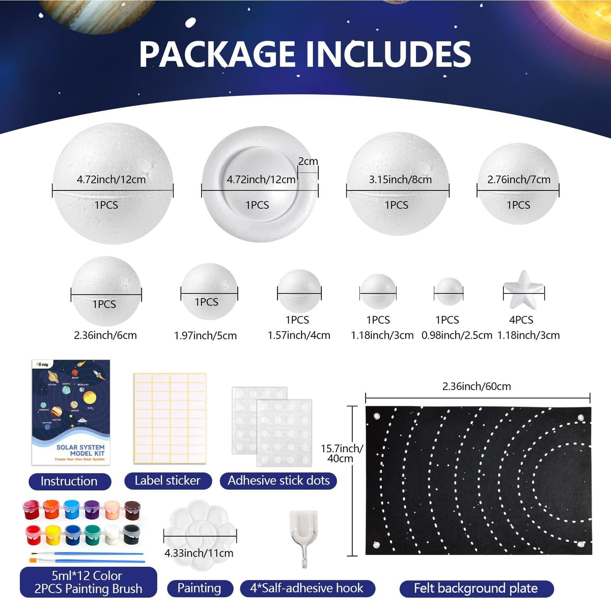 Pllieay foam hemispheres in vibrant colors for hands-on orbit modeling.