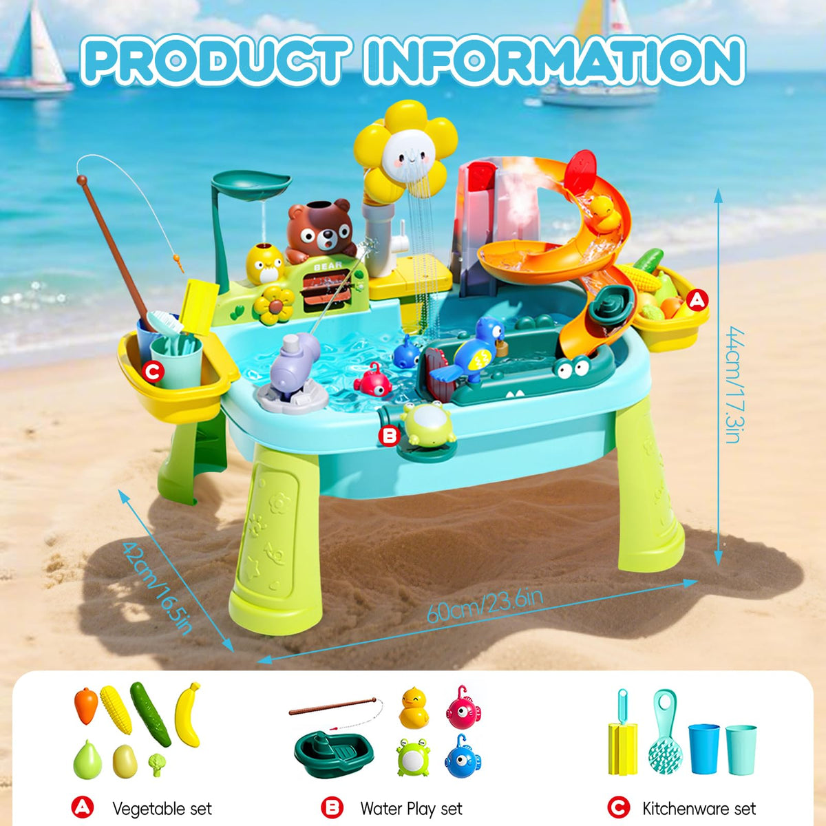 Ploomi electric-pump feature shown for realistic water flow during play.