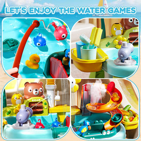 Ploomi play-food accessories set enables pretend cooking and cleanup.