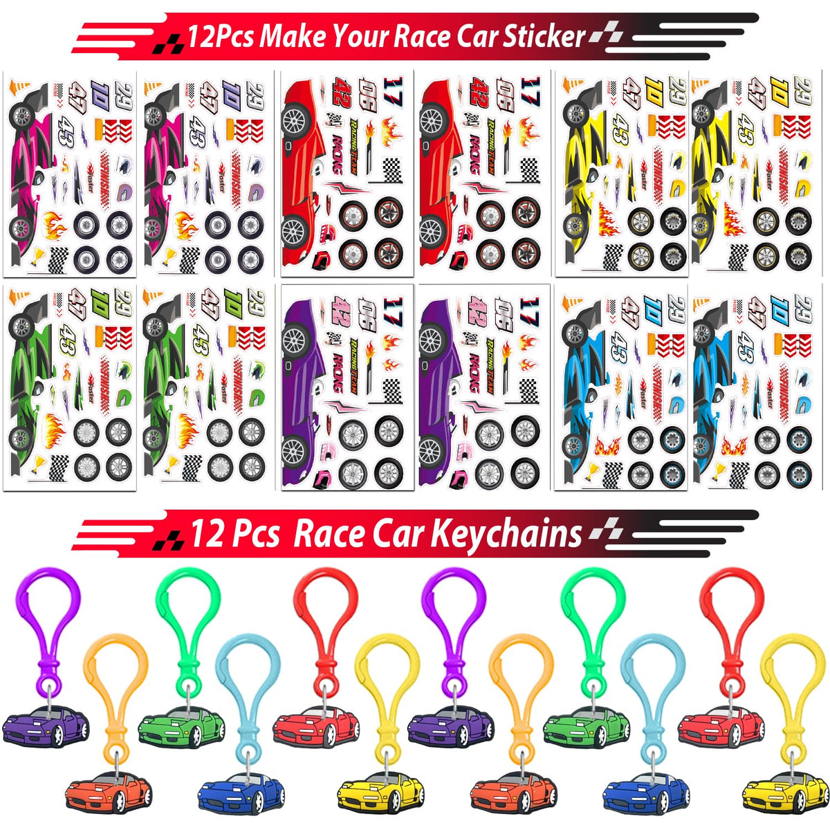 PLOUGVI race car cake toppers make desserts feel extra special.