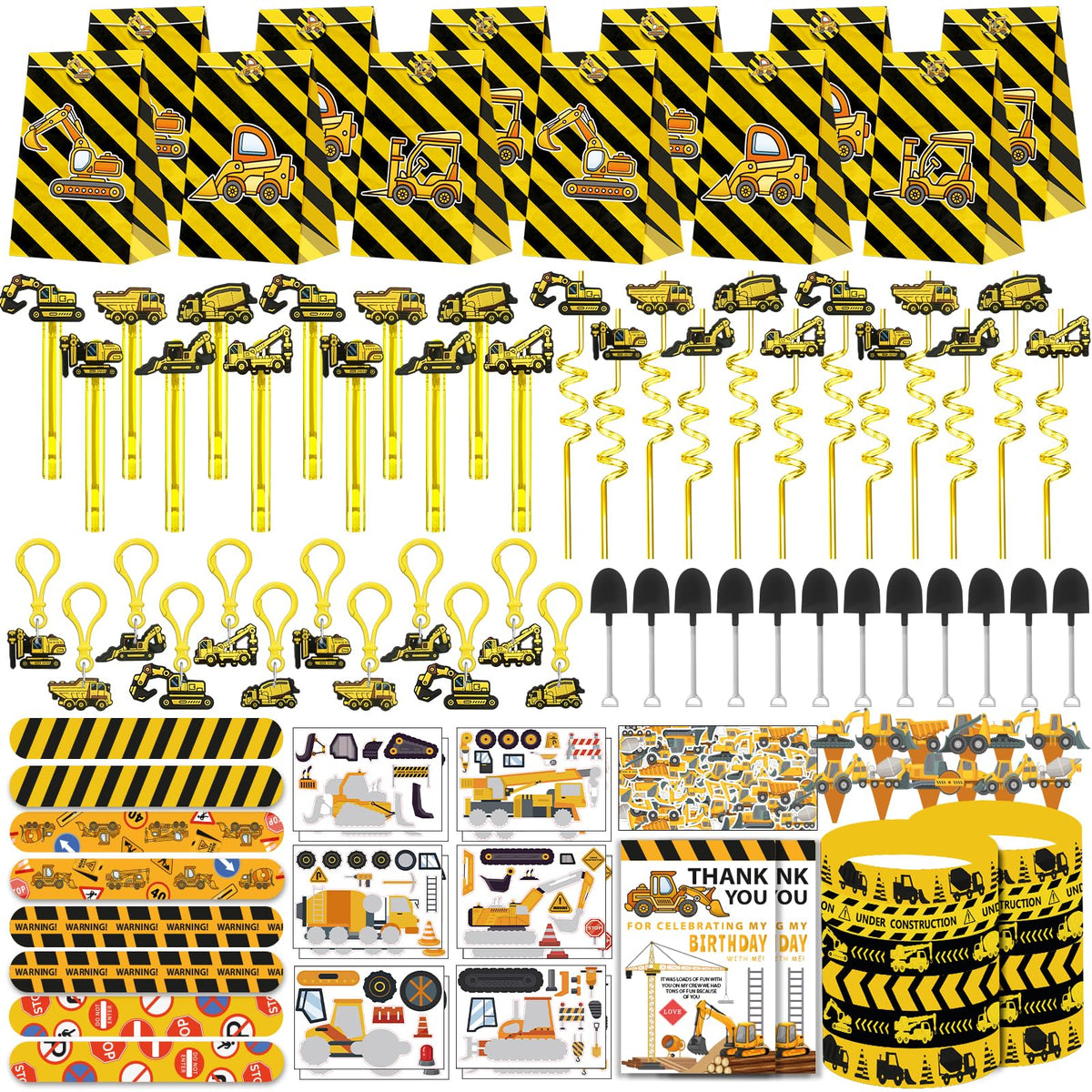 PLOUGVI construction treat bags for party favors and pinata fillers