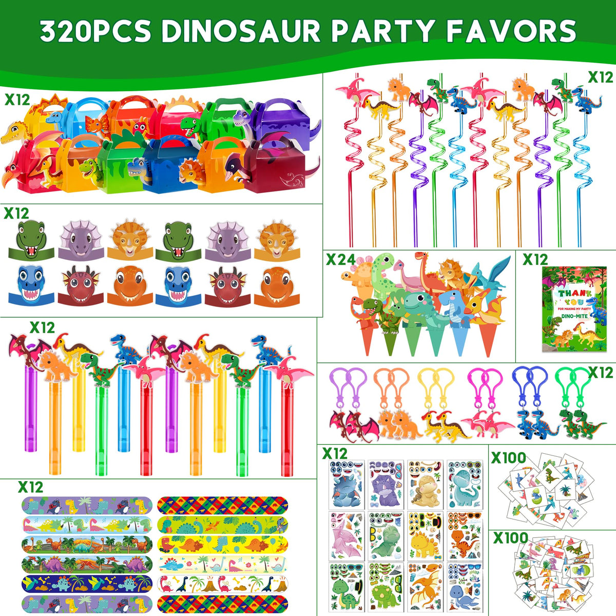 PLOUGVI dinosaur-themed crazy straws keep drinks playful