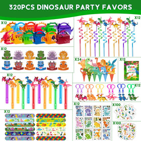 PLOUGVI dinosaur-themed crazy straws keep drinks playful