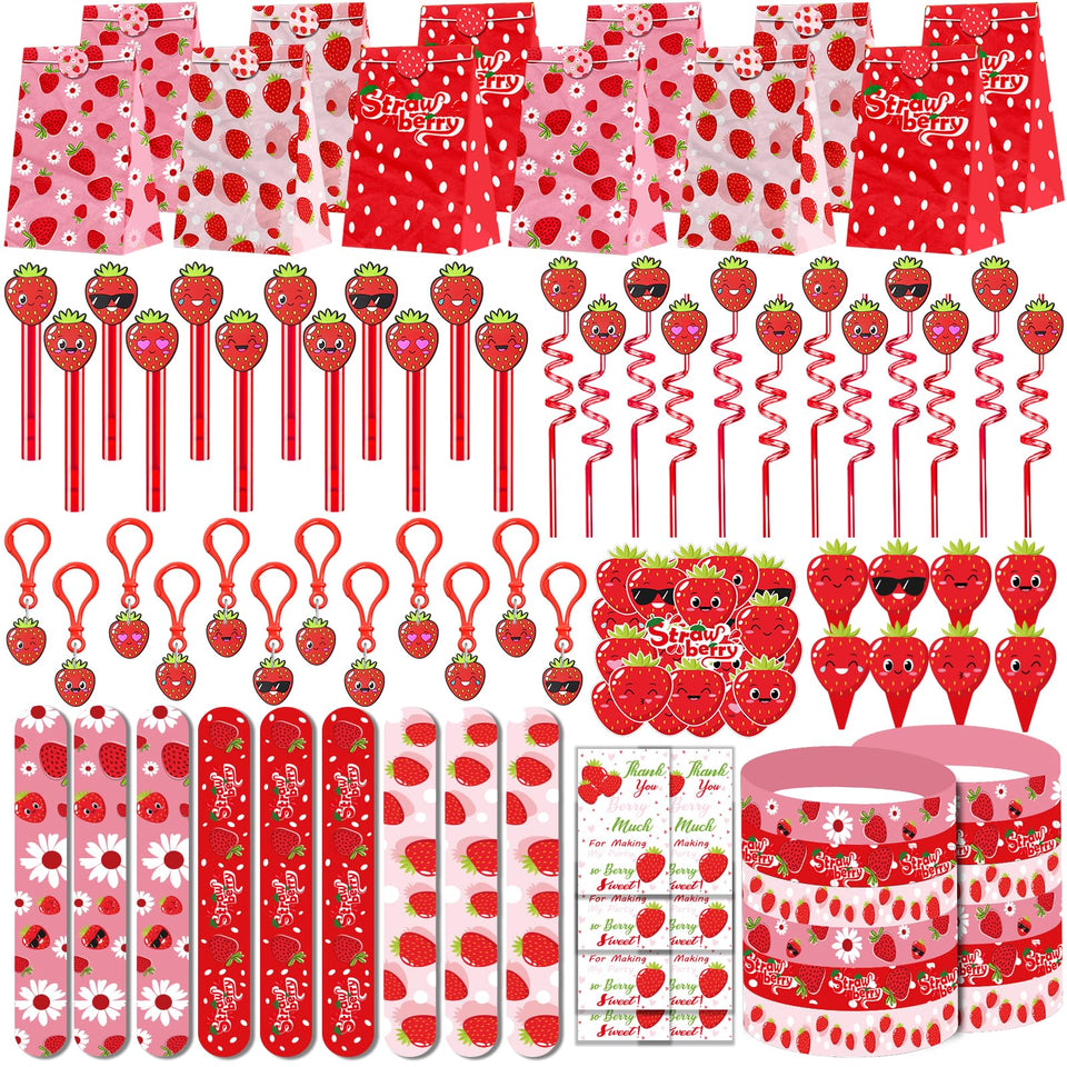 PLOUGVI strawberry treat bags for festive party goodie bags