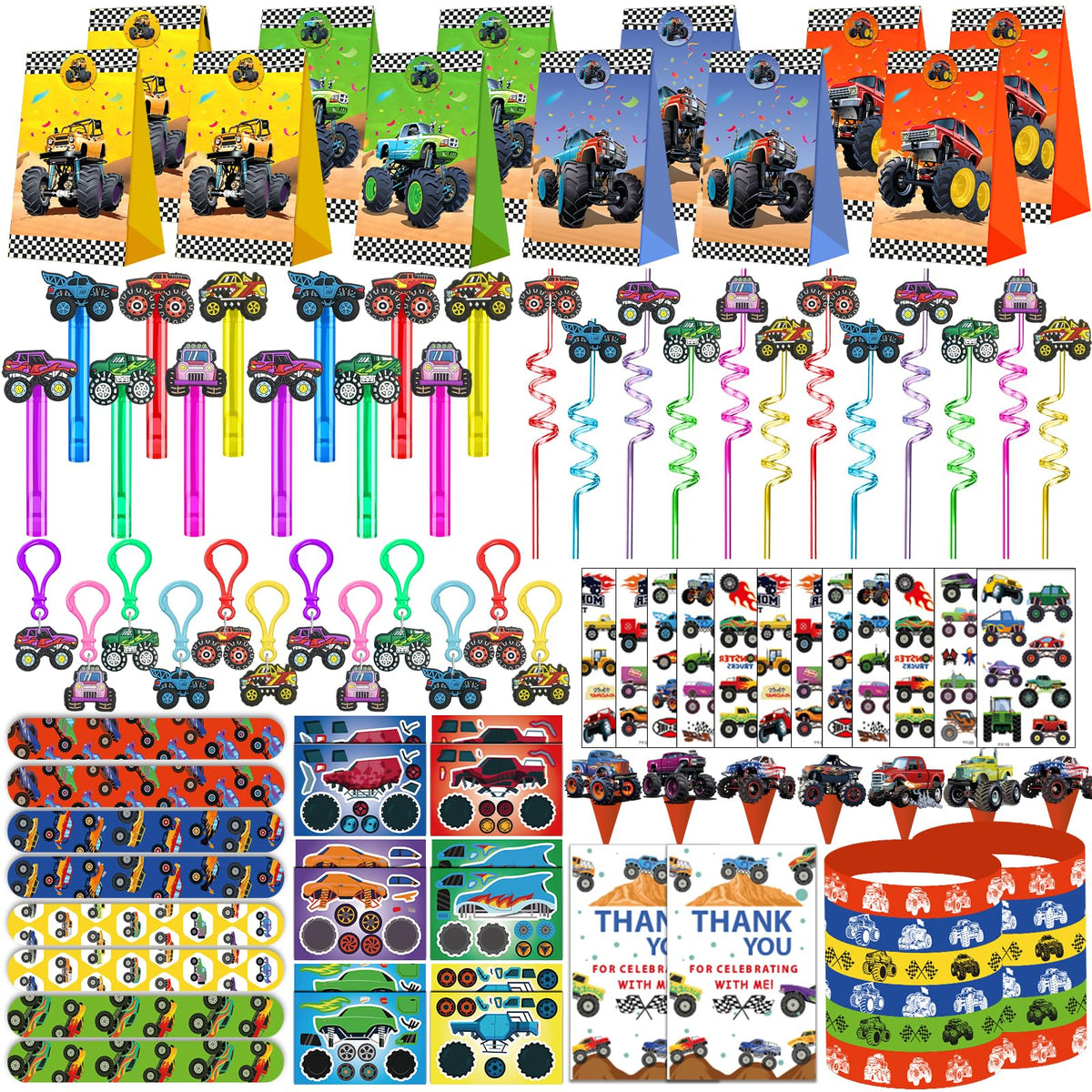 PLOUGVI truck party favors with crazy straws for sip-friendly fun at celebrations.
