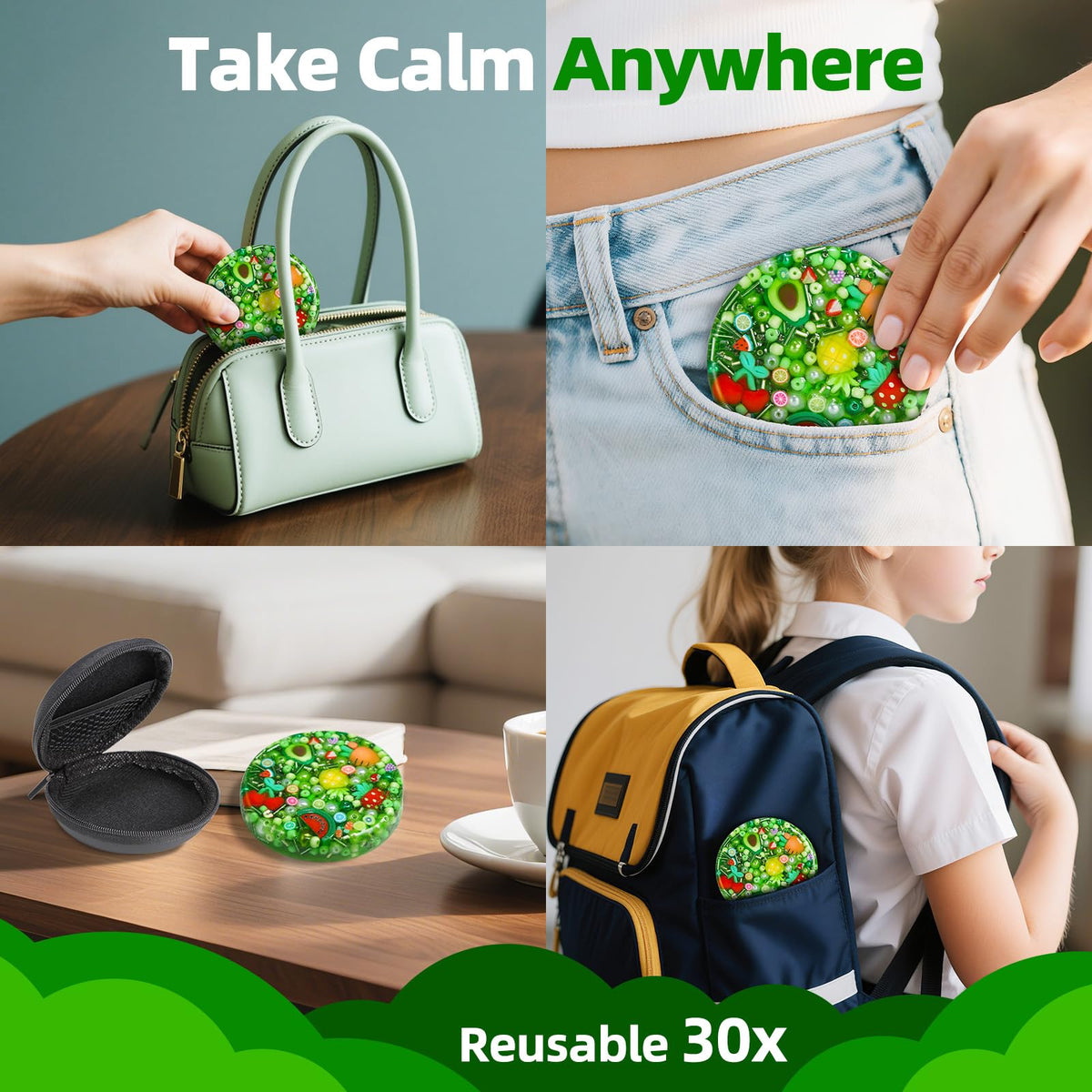 PLUMIA Picky Fidget Pad skin-safe silicone reduces risk of irritation during use.