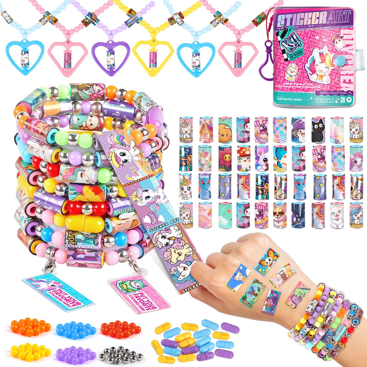 Plunack 960-piece sticker kit for bracelets with dazzling holographic shine.