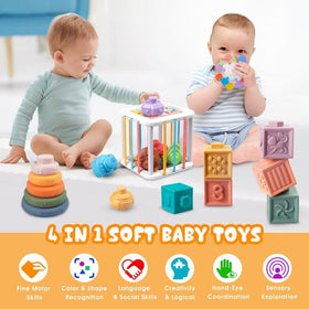 Plunack sensory shape blocks invite tactile exploration to boost fine motor skills.