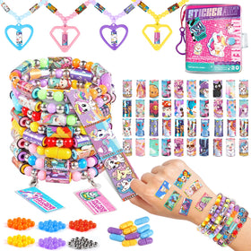 Plunack Sticker Bracelet Kit with holographic stickers for creative play and sharing.