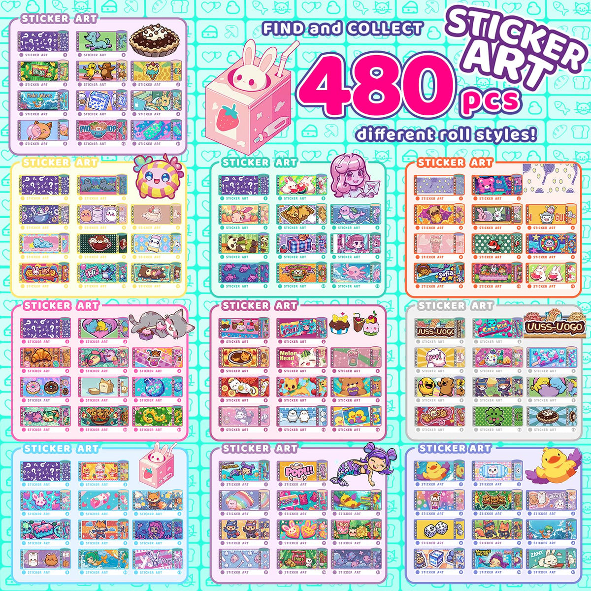 Plunack restickable stickers allow switching designs on notebooks or bottles.