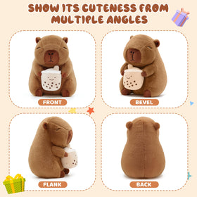 Plupiapio Capybara holding Boba plush for imaginative play and decor.