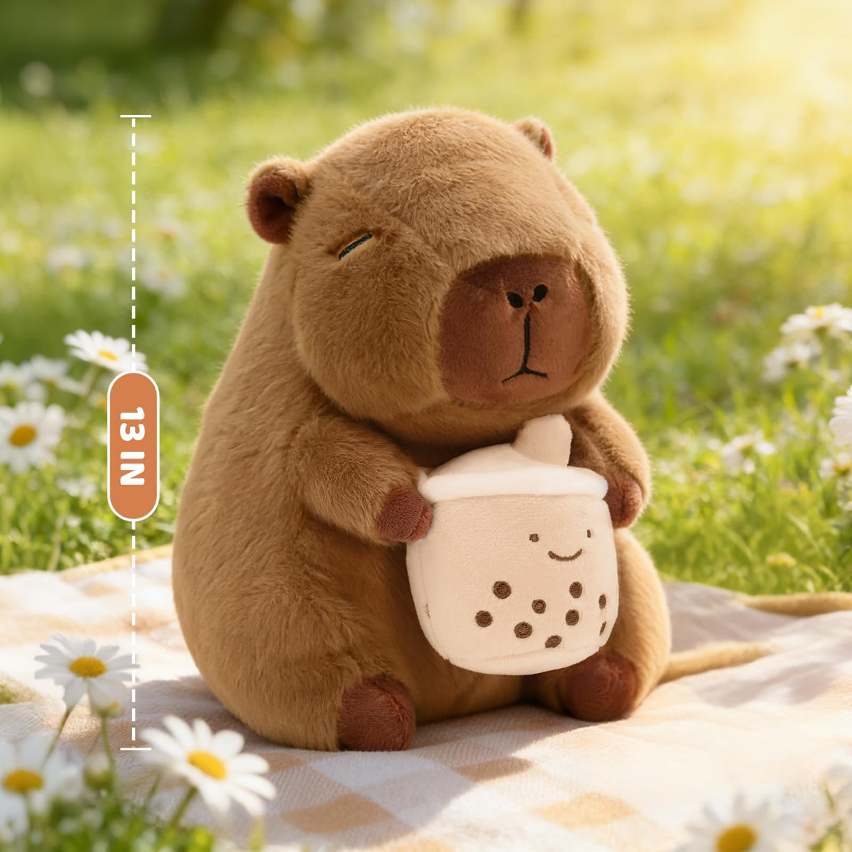 Plupiapio Vacuum packaged capybara plush unfolds into full fluff after unpacking.