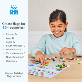 PLUS PLUS 500-piece set with baseplates supports large, colorful flag designs