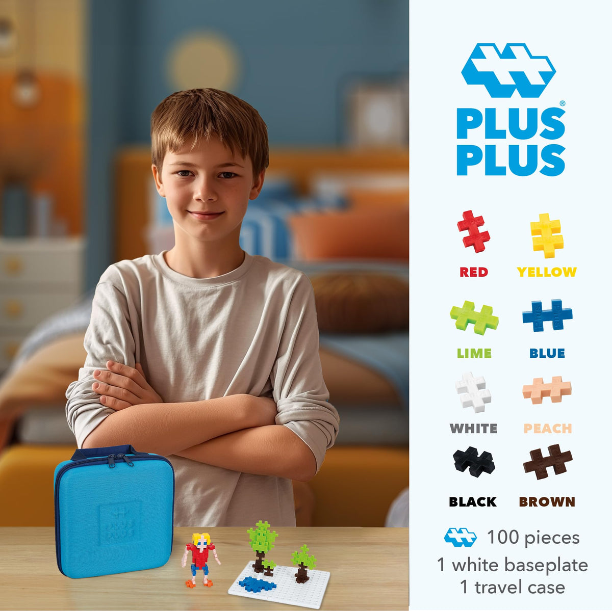 PLUS PLUS white baseplate stabilizes mosaics and 3D builds