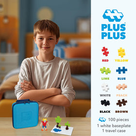 PLUS PLUS white baseplate stabilizes mosaics and 3D builds
