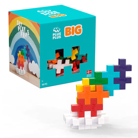 Plus-Plus Big 100-piece rainbow mix bricks spark open-ended play and creativity.