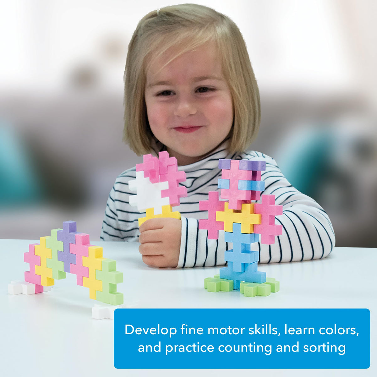 PLUS PLUS Big bricks enable immersive 3D construction and imaginative play.