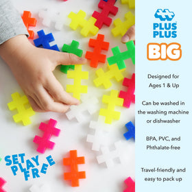 PLUS PLUS Big colorful building blocks promote collaborative play and early STEM exploration.