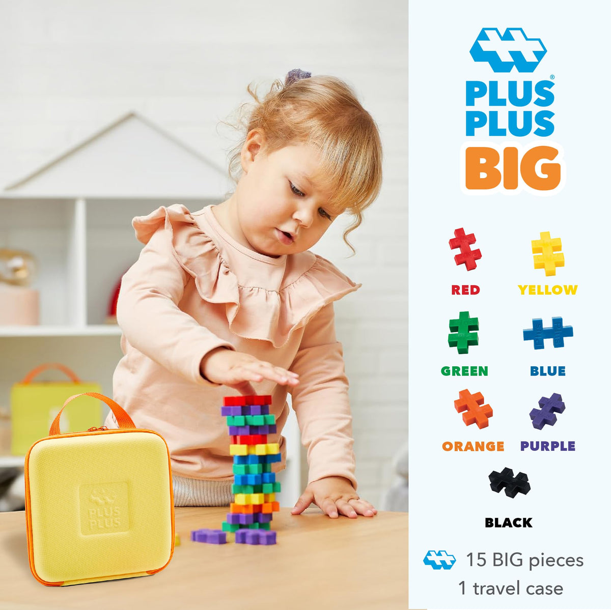 PLUS PLUS big pieces connect easily for kid-friendly building and testing ideas.
